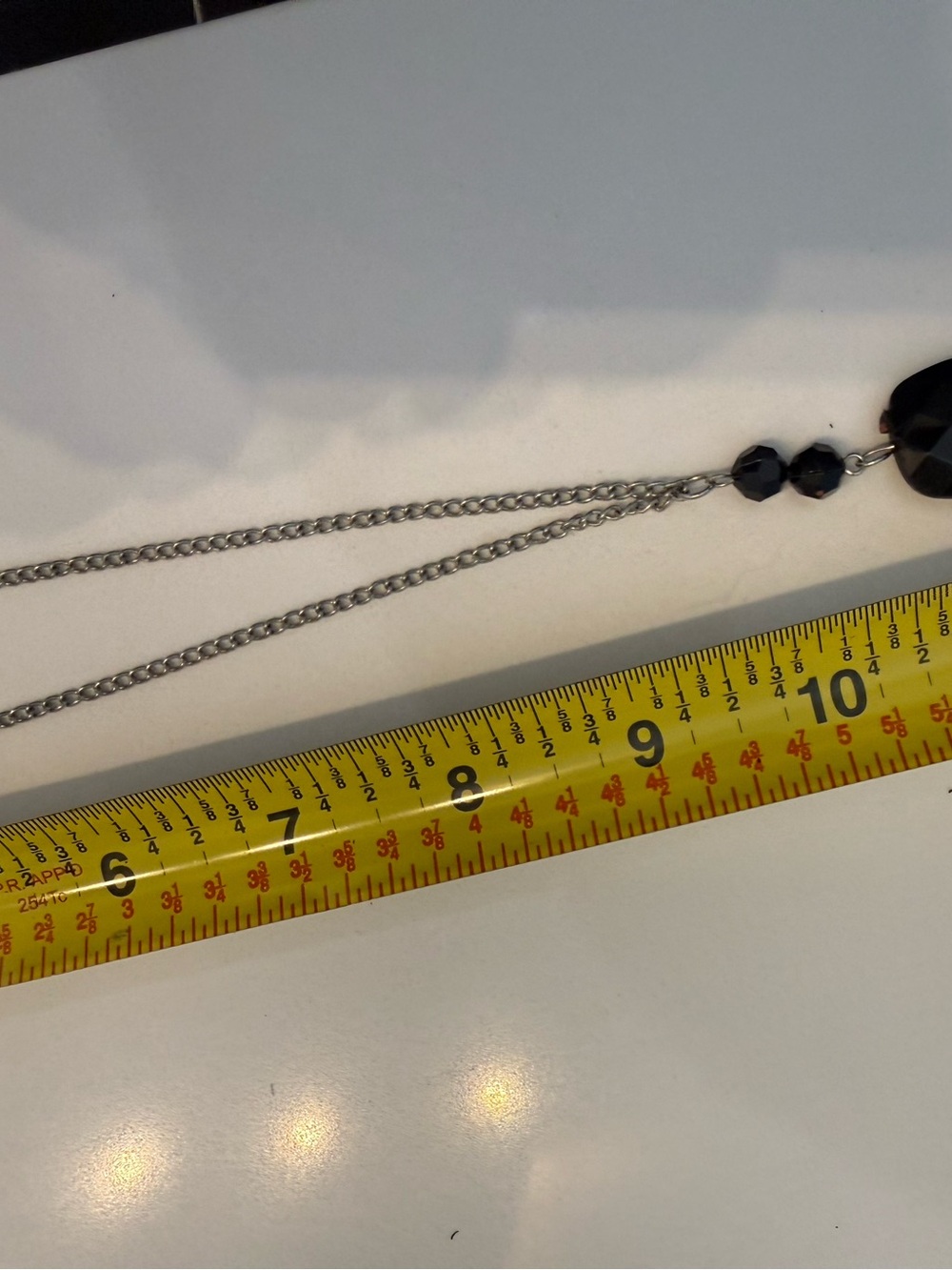 Black Faceted Crystal Pendant Necklace - Unbranded